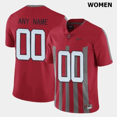 NCAA Ohio State Buckeyes Women's #00 Customized Throwback Red Nike Football College Jersey YPK0045WA